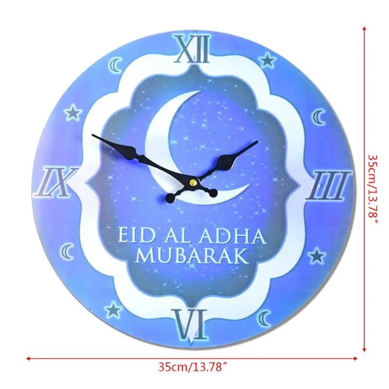 Электронные безрамные 3D настенные наклеивающиеся на стену часы стикер мусульманский Рамадан ИД Мубарак украшение дома