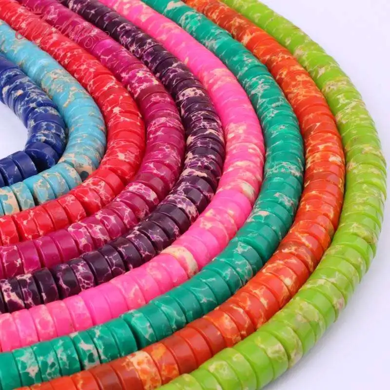 

2x7mm Smooth Rondelle Beads Sea Sediment Stone Beads For DIY Necklace Bracelat Earring Pandant Jewelry Making 15" Free Shipping