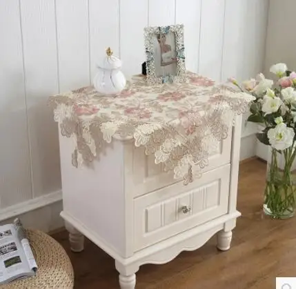 Простой Цветочный Скатерть кружевное с вышивкой Настольный коврик ткань для мебели