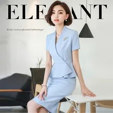 Деловые формальные костюмы, женские деловые костюмы, новые стили, офисное женское платье для вещания, Элегантная Модная униформа, F2