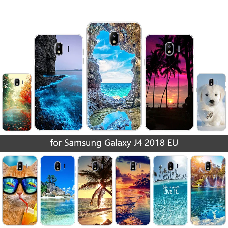 Soft TPU Case for Samsung Galaxy J4 2018 J400 SM-J400F Cover Silicone Scen Coque Protector Bumper |