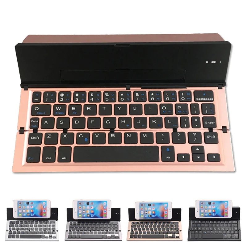 

Portable Ultra Slim Folding Wireless Bluetooth Keyboard with Stand Holder for Phone PC Tablet IJS998