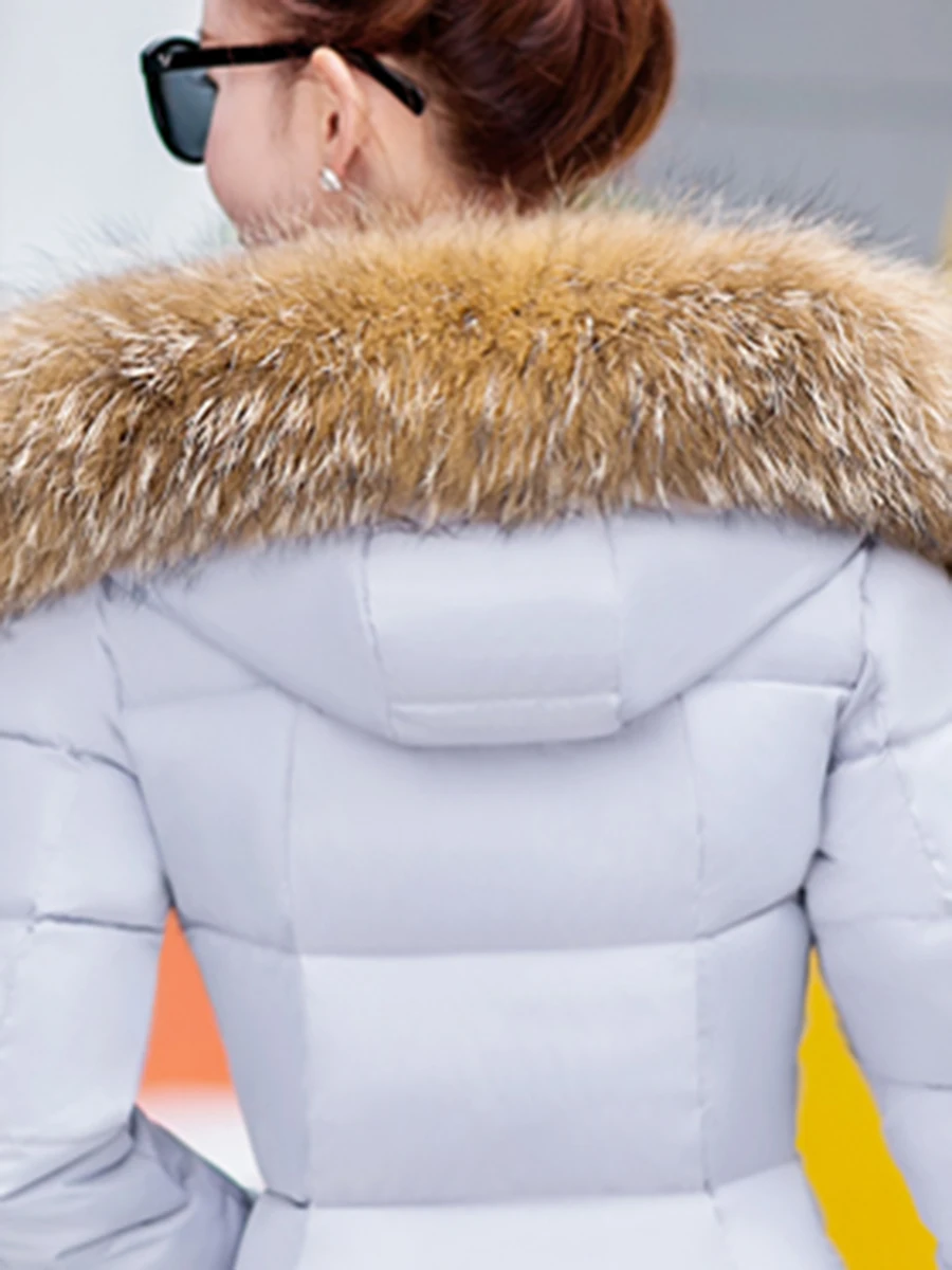 Parkas Women 2019 Faux Fur Winter Coat Casual White Plus Size Warm Slim Thick Zipper Basic Coats Elegant Female Fashion Overcoat
