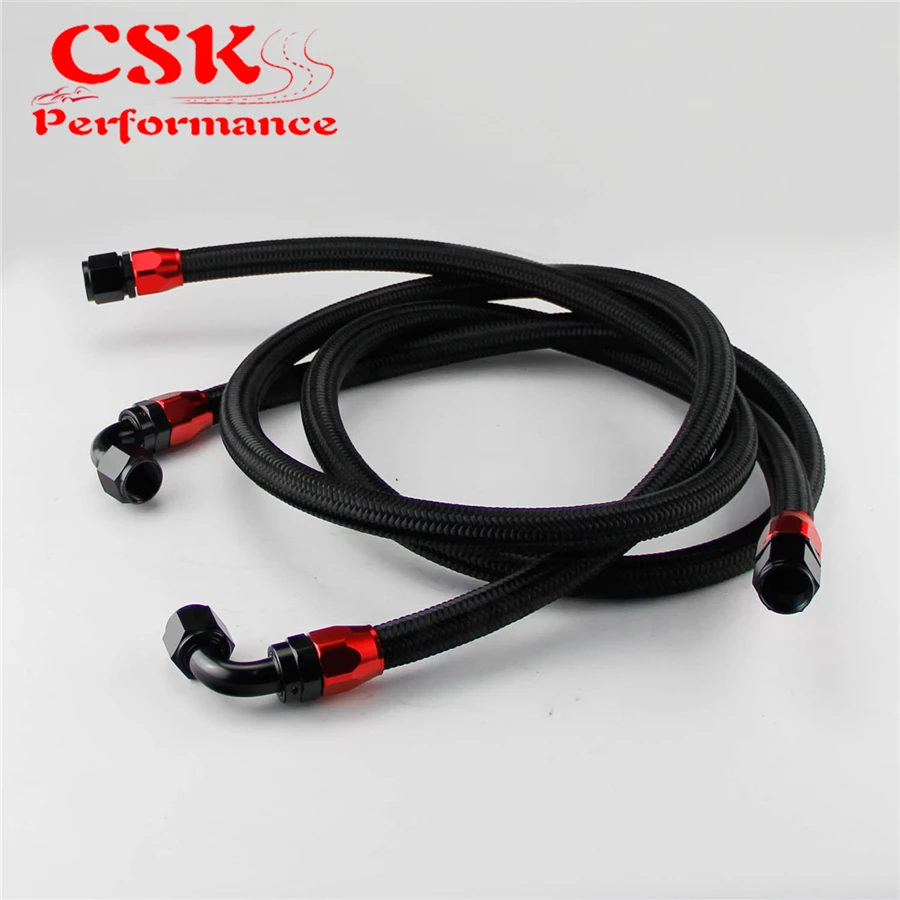 55" / 63" 10AN Stainless Steel Braided Oil Filter Hose Oil Fuel Line