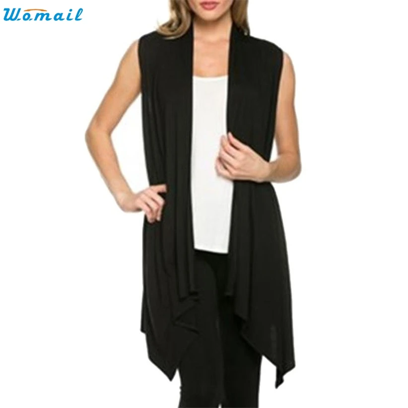 Jacket Womail Newly Design Womens Lightweight Knitted Sweater Long Open Front Sleeveless Cardigans Coat Outwear Tops July22
