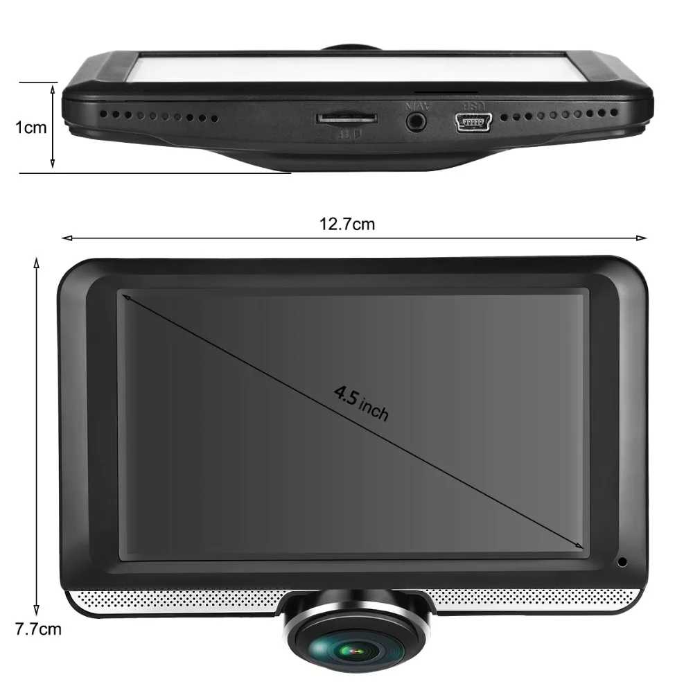 LUU 4,5 ''ips сенсорный экран видеорегистратор 360 градусов Full HD Рыбий глаз объектив Автомобильная dvr камера