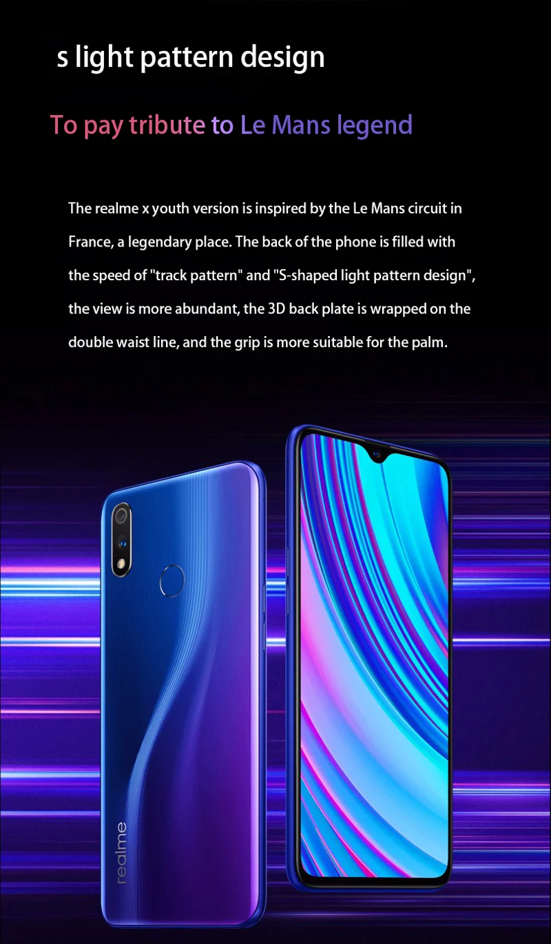 Мобильный телефон Oppo Realme X Lite, 4G LTE, Snapdragon 710, Android 9,0, 6,3 дюймов, 2340X1080, 8 Гб ram, 128 ГБ rom, МП, отпечаток пальца