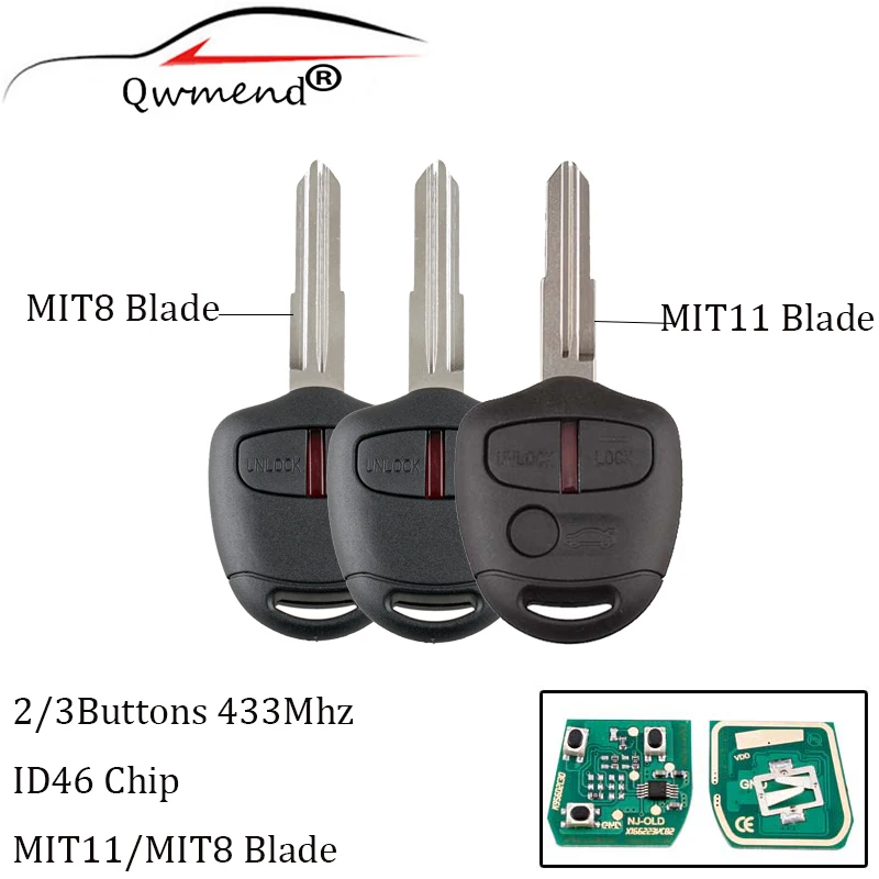 QWMEND 2/3 кнопки Автомобильный Дистанционный ключ для Mitsubishi Lancer Outlander Shogun Pajero умный