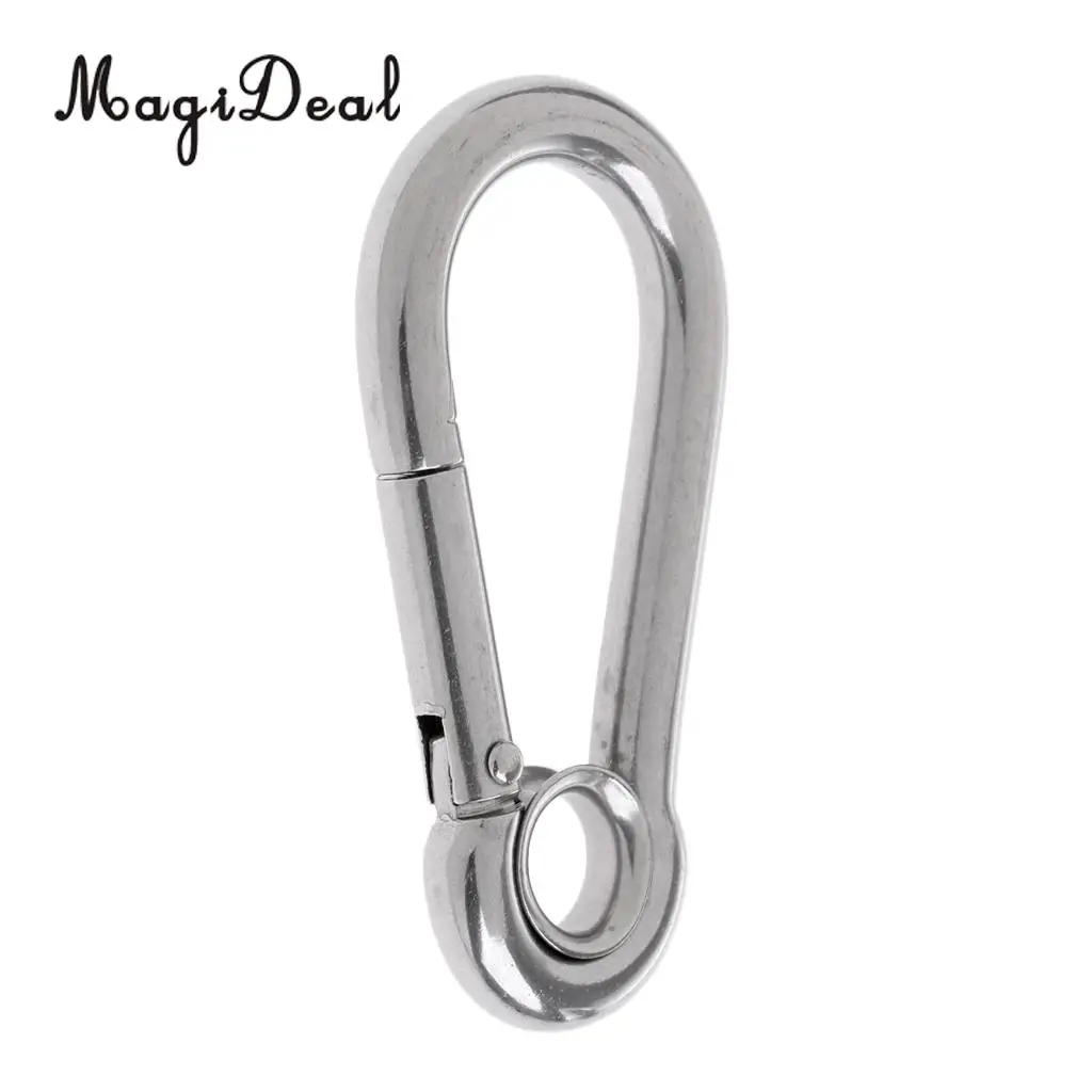 Durable Stainless Steel Climbing Spring Carabiner Clip Hook with Eye for Climbing/ Hiking/ Camping/ Outdoor
