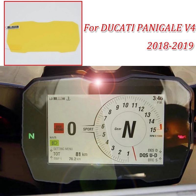 PANIGALE V4 moto Cluster Scratch Protection Film Instrument Dashboard Cover Guard TPU Blu-ray for DUCATI 2018-2019 PANIGALE V4 (1)