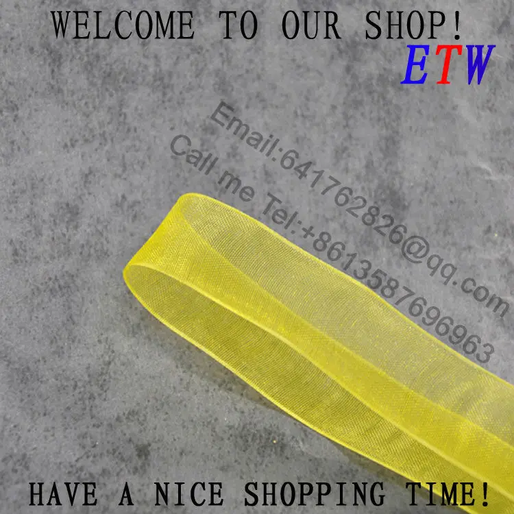

Free shipping 1''(25mm) Organza Ribbon 50 yards/lot Daffodil Color wedding Ribbon DIY hairbows Kids gift