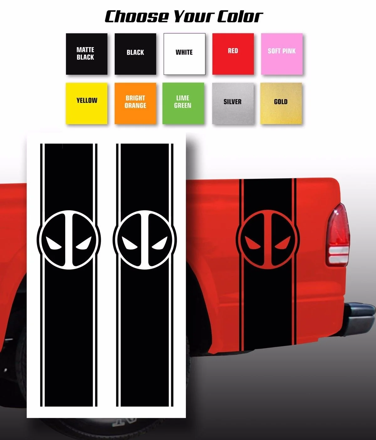 Для Deadpool Chevy Ford Dodge пикап грузовик кровать полосы наклейки/выбрать цвет |