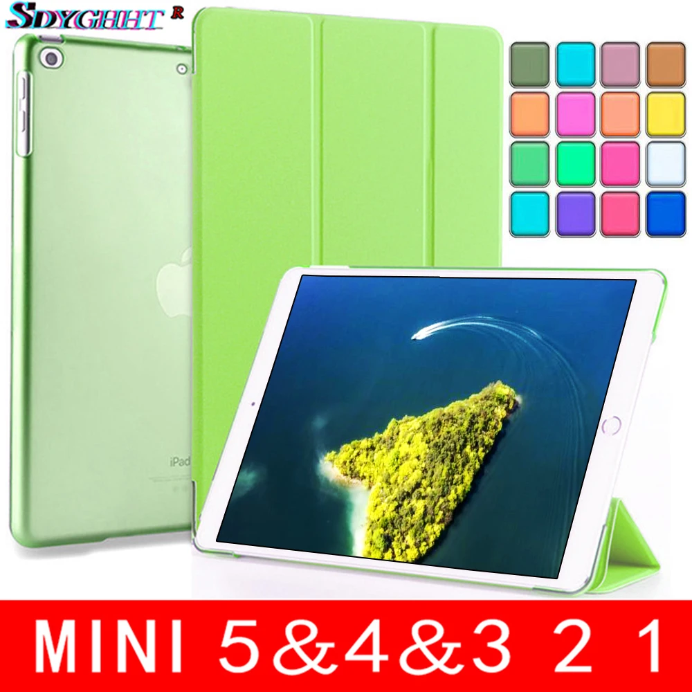 

Case for iPad Mini 5 4 3 2 1 Case SDYGHHT PU Leather hard Back Trifold Stand Auto Sleep/Wake up Smart Cover for iPad Mini 5 2019