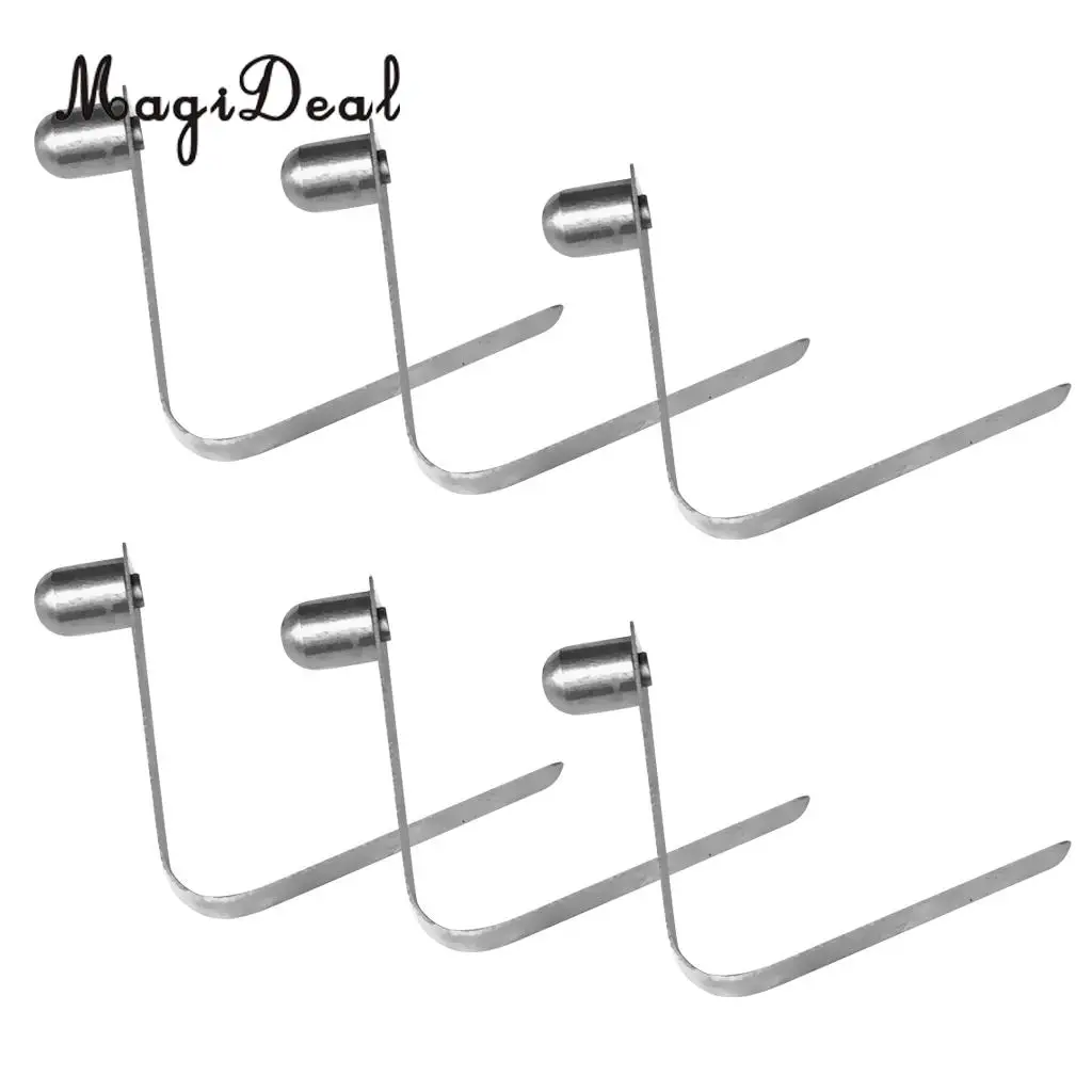 MagiDeal Pack 8 Durable Stainless Steel Single Button Snap Clips 8mm - Kayak Paddle Spring Clip - Tent Pole - Awning Accessories
