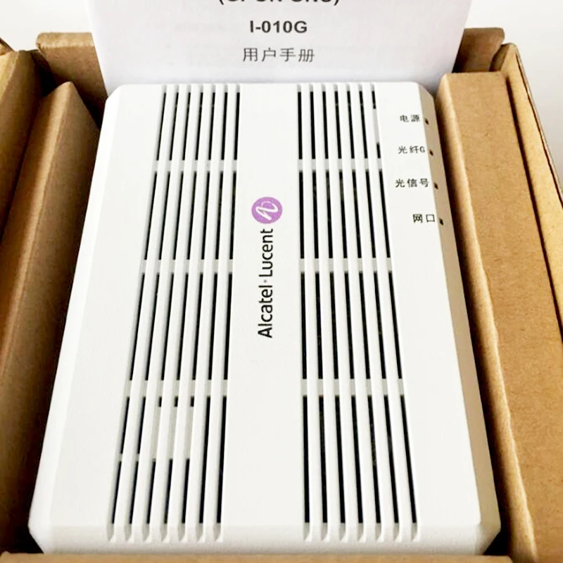 10 шт. используется FTTH GPON ONU Alcatel Lucent Bell I-010G ONT с 1GE GPON маршрутизатор английская версия б/у