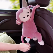 Милая автомобильная коробка для салфеток, многофункциональная Милая мультяшная коробка для салфеток, обезьяна, висячий орнамент, удобные аксессуары для интерьера