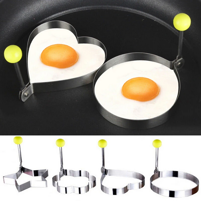 

Stainless Steel Egg Shaper Egg Mold Cooking Tools Pancake Molds Ring Heart Flower Kitchen Gadget 1 Pc