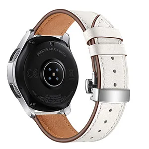 Для samsung Galaxy Watch 46mm полос Новинка; натуральная кожа; Сталь часы-бабочка ремешок для Шестерни S3 huawei Watch 2 pro 22 мм - Цвет ремешка: White