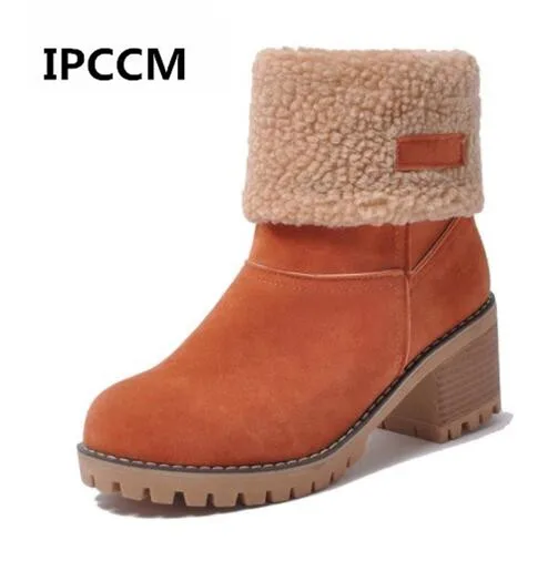 

IPCCM Brand 2018 New For Cold Winter Snow Boots Women Shoes Woman Fashion Keep Warm Slip On Lady Boots Female Shoes Sizes 35-43