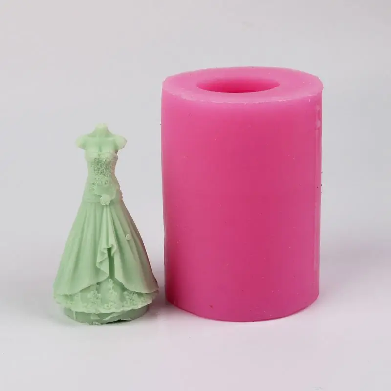

Wedding Party Holiday Gift Dress Skirt 3D Silicone Soap mold for Chocolate Sugar Making DIY Craft Candle Mold