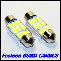 

10pcs/lot Festoon smd led light CANBUS  36mm 39mm 42mm C5W ERROR FREE 5630 5730 festoon 9led smd  interior WHITE LED SMD bulbs