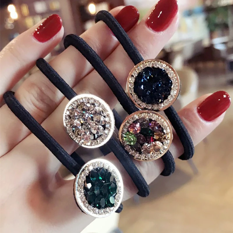

New hair accessories super flash Round diamond elastic hair bands full drill seamless hair rope/tie fashion women rubber bands