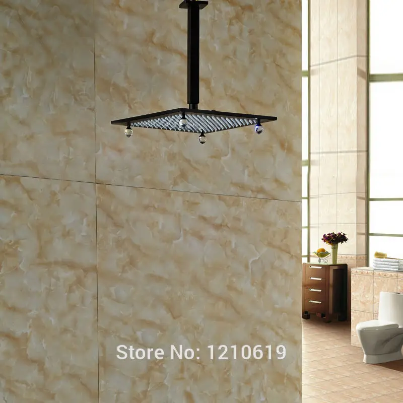 

Newly 10 Inch Crystal Shower Head Ceiling Mount Oil Rubbed Bronze Top Shower Sprayer w/ Shower Arm