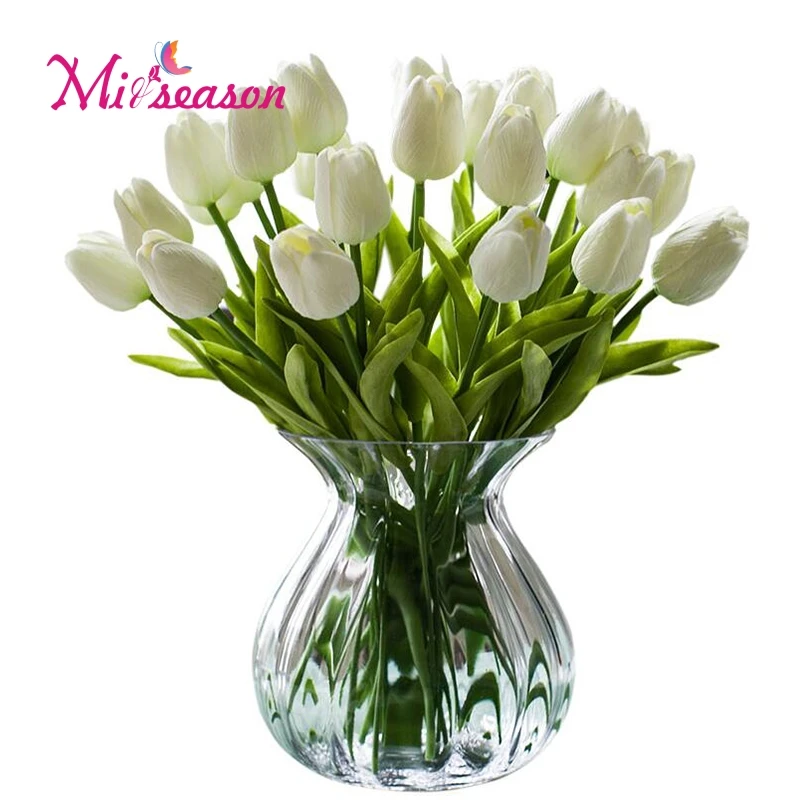 

31pcs/lot pu tulips flower real touch Pu wedding flowers bouquet artificial silk flowers for home party decoration mini flowers