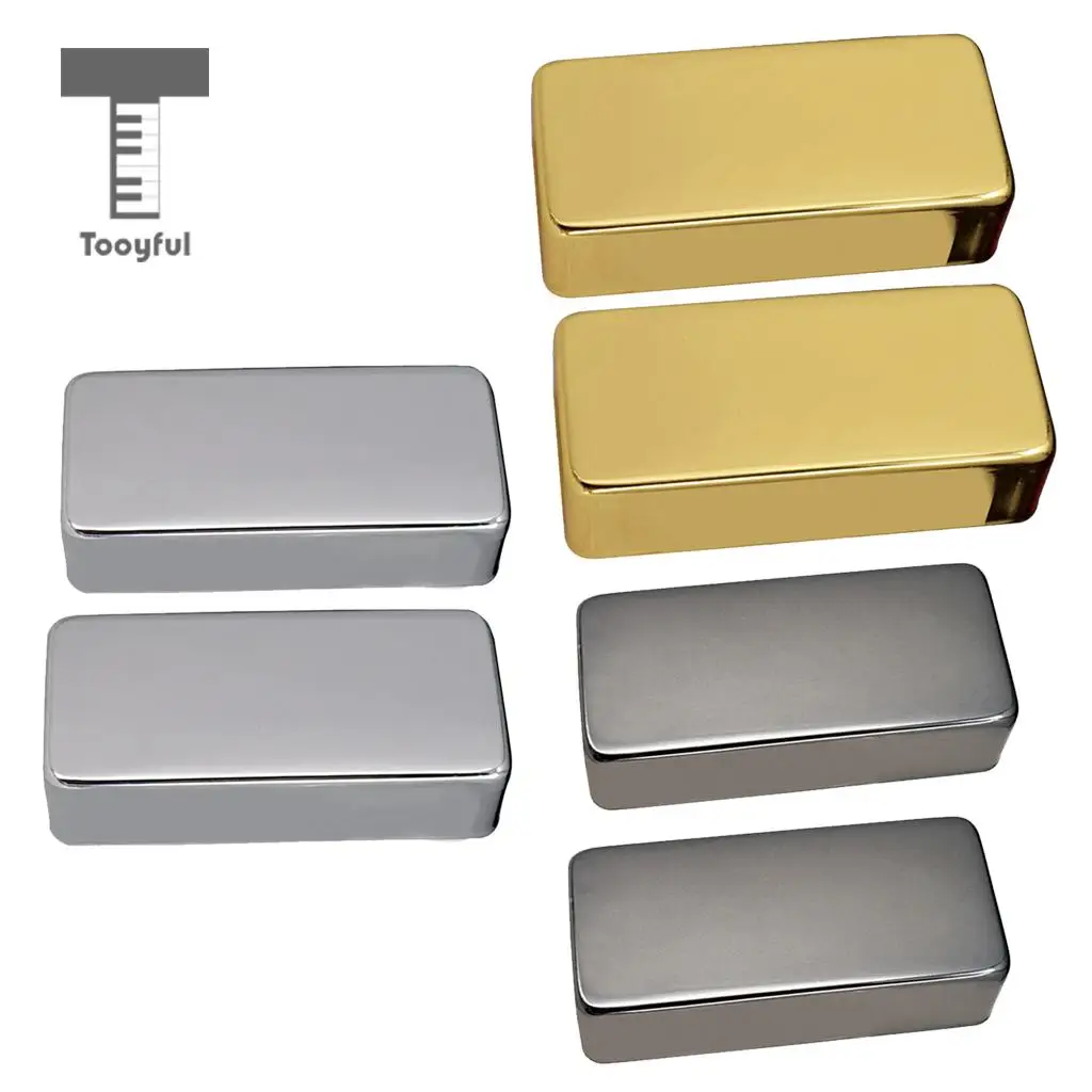 Tooyful 2 Pieces Sealed No Holes Humbucker Pickup Covers Shell for Electric Guitar Replacement Parts Black