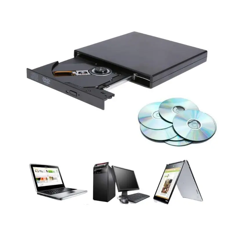 

Portable Ultrathin USB2.0 Port External DVD-ROM Disk Driver CD/DVD writer/burner for Notebook