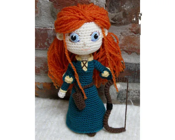 Мерида смелая девушка и Coraline Amigurumi связанная крючком Погремушка кукла|crochet rattle|doll