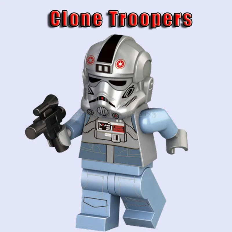 Кубики на тему фильмов игрушки клонированные солдатики Звездные войны наборы солдат охраны армии Дарт Вейдер Скайуокер Рей R2D2 C3PO Блок Игрушка Звездные войны фигурка - Цвет: Clone Troopers