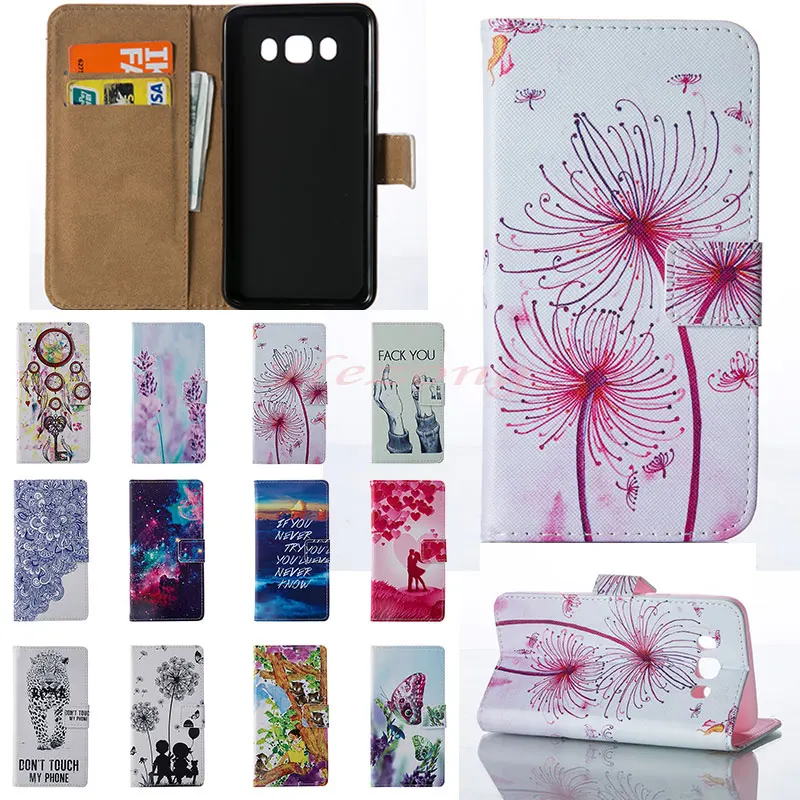 Leather Cover for Samsung Galaxy J1 2016/Galaxy J5 2016 Case Flip Wallet Card Holder Smartphone Mobile Phone Case