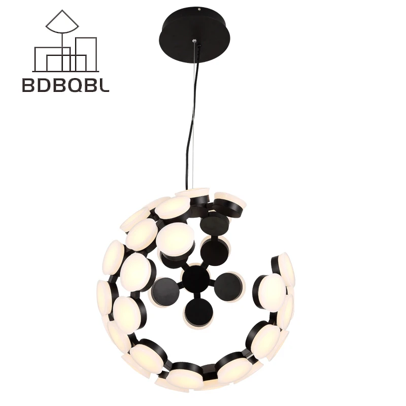 

BDBQBL Nordic Modern Simple Pendant Light Restaurant Living Room Dining Room Foyer LED Pendant Lamp Lighting Fixture Black/White