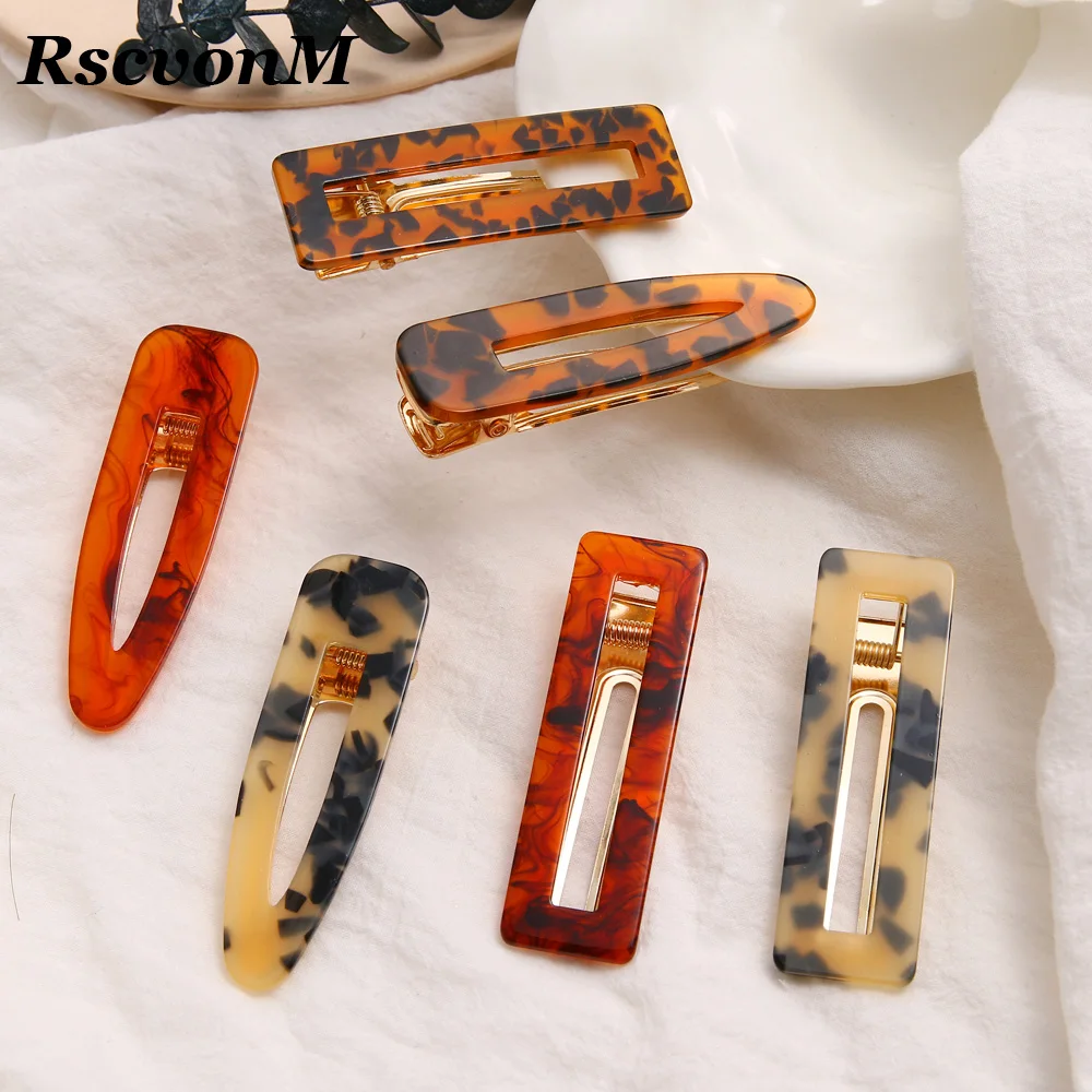 

2019 New Fashion Women Vintage Hair Pin Clip Leopard Hair Clip Geometric Water Drop Shape Hairpin Clips Hair Styling Accessories