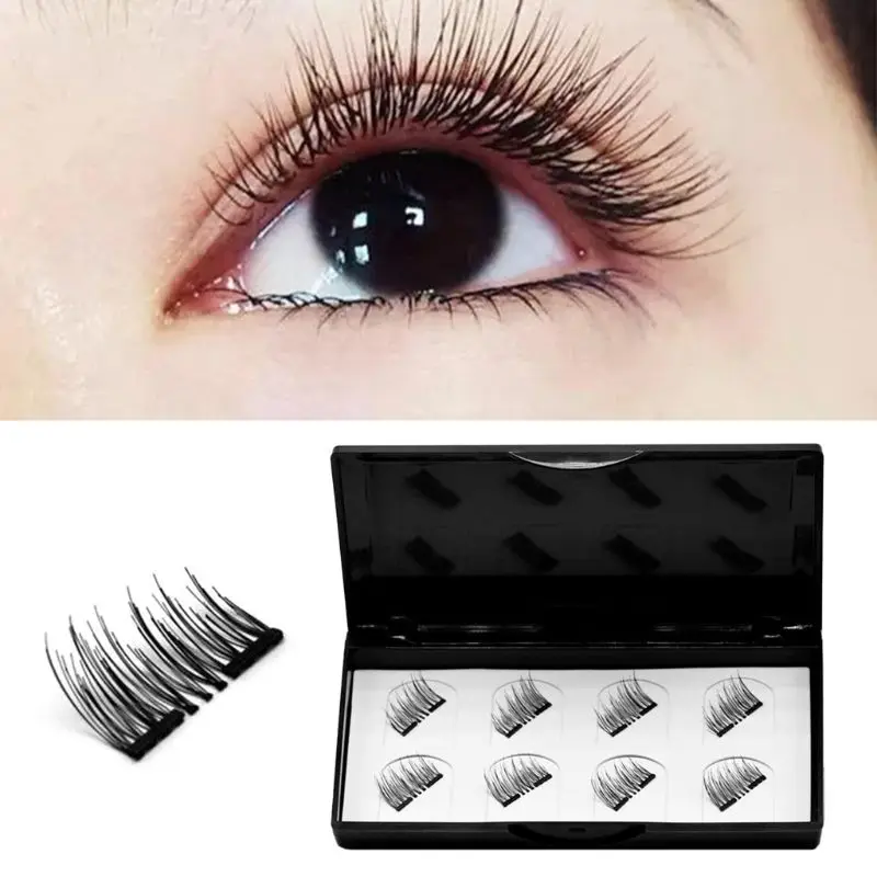 

3D Magnetic Eyelashes 4pairs Reusable Eye False Eye Lashes Extension