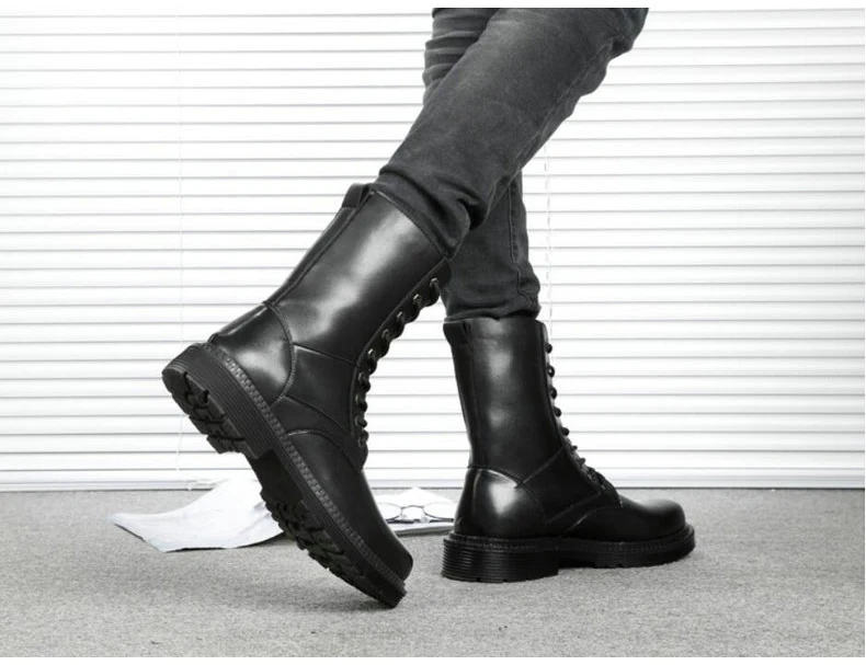 Men's Boots' Mens Mid-calf Winter Boots Men Waterproof Lace-up Military Boots' Men Tactical Boots Army Desert Boot Plus Size 45  (4)