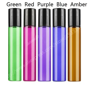 

500pcs/lot 10ML Glass Essential Oil Roller Bottles Glass Roll on Balls Aromatherapy Perfumes Lip Balms Glass Bottle Vial