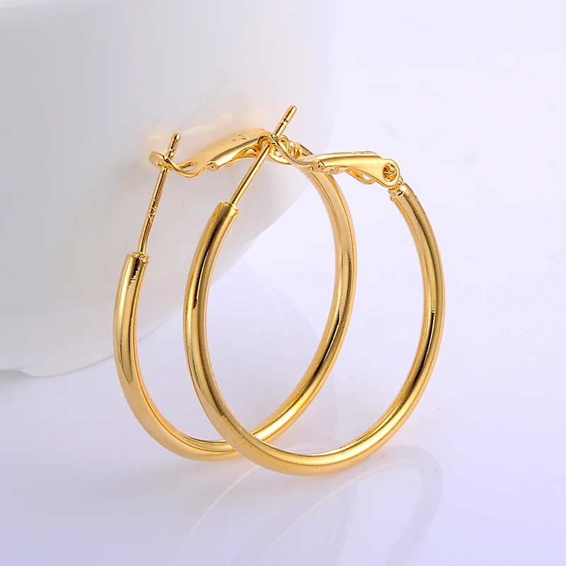 

Yellow Gold Filled Circle Big Hoop Earrings Fashion Earrings