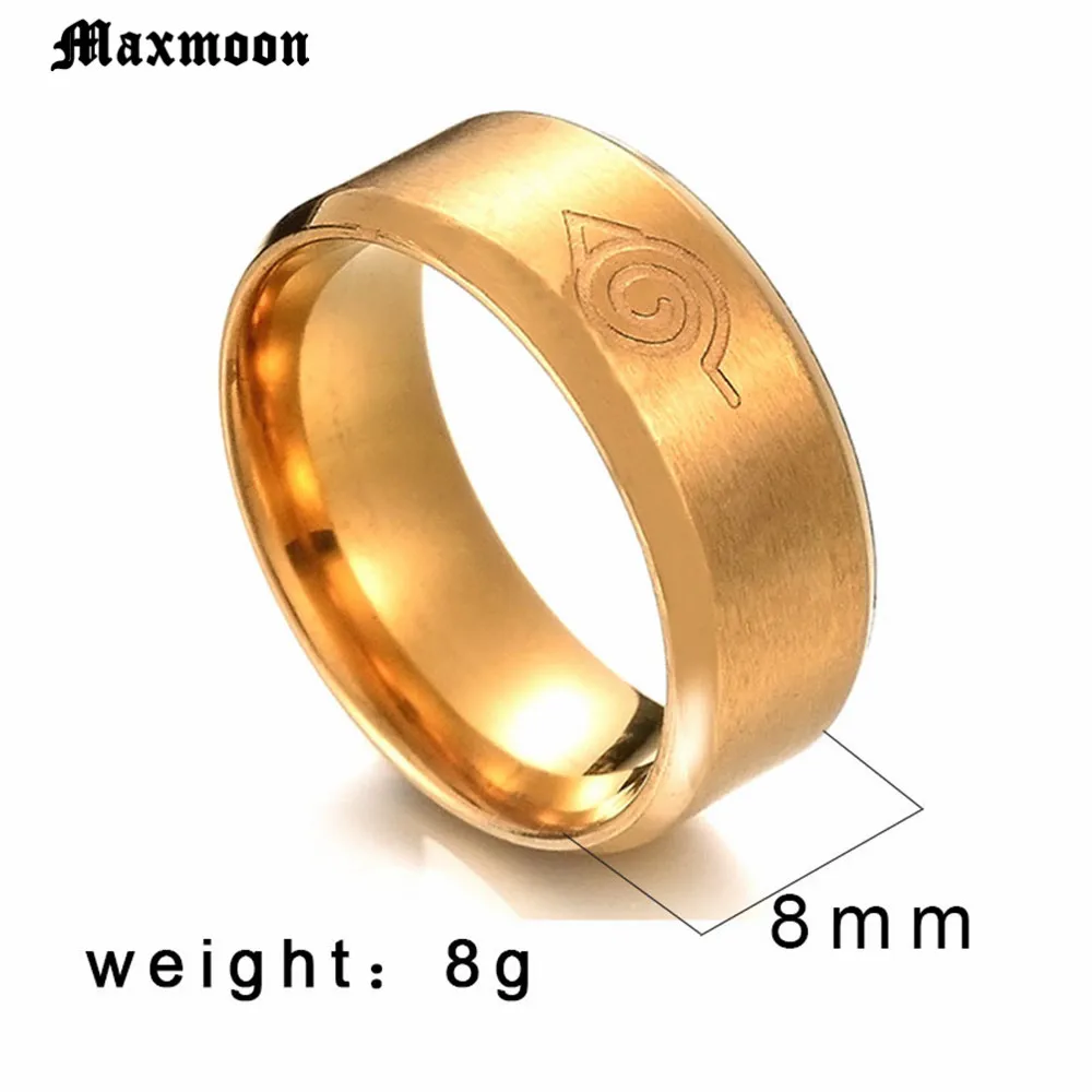 Классическое кольцо Maxmoon из нержавеющей стали фильма Наруто 2018|Кольца| |