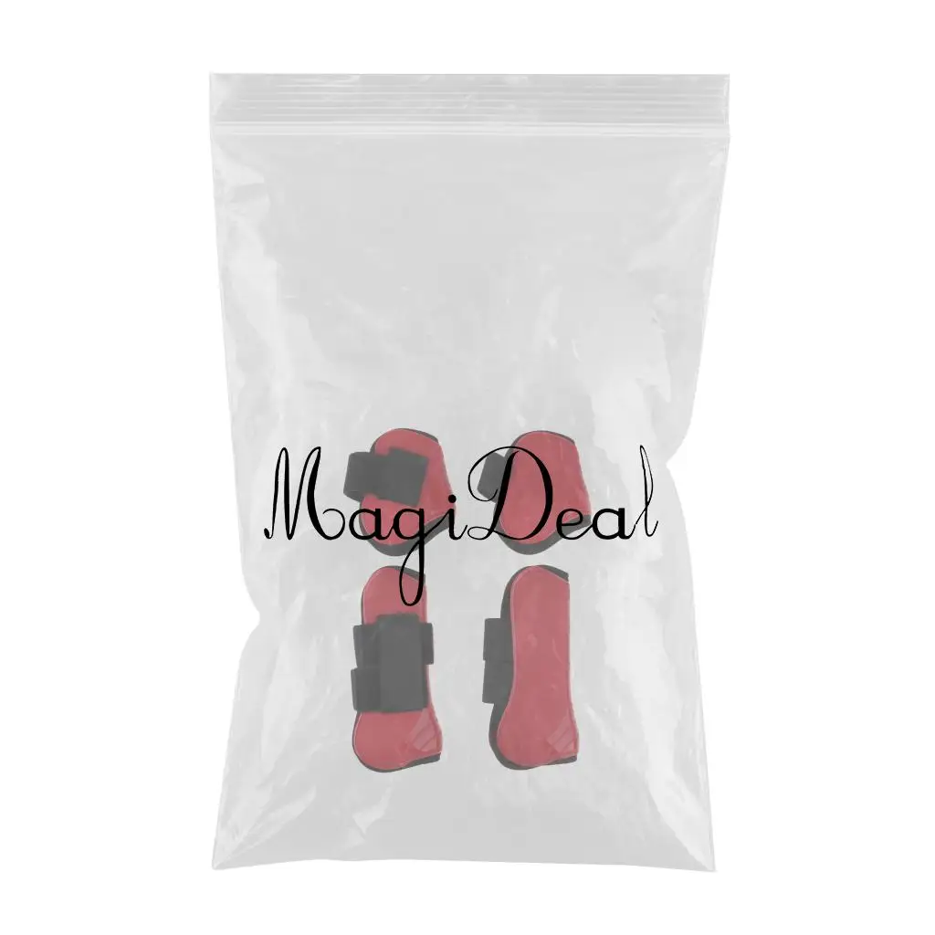 2 Pairs Horse Leg Boots Front Hind Leg Tendon Protect Equestrian, PU Shell and High-Quality Neoprene
