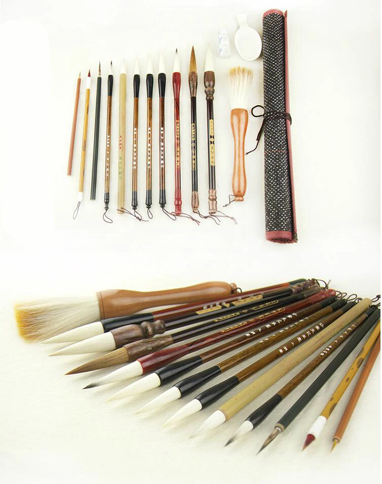 Paisagem das Montanhas Profissional Conjunto Pintura Caligrafia Caneta Pincel Grande Médio Pequeno Regular Script Escrito Escovas 12 Pcs 1 4 High Quality calligraphy pen brush
