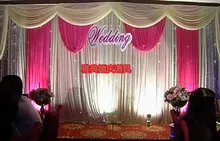 3M*6M pink Swags Hot Sale lilac Wedding Backdrop Stage Curtains wedding decoration