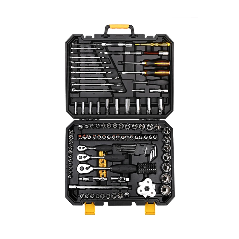 DEKOPRO 140 Pcs Professional Car Repair Tool Set Auto Ratchet Spanner Screwdriver Socket Mechanics Tools Set W/ Blow-Molding Box