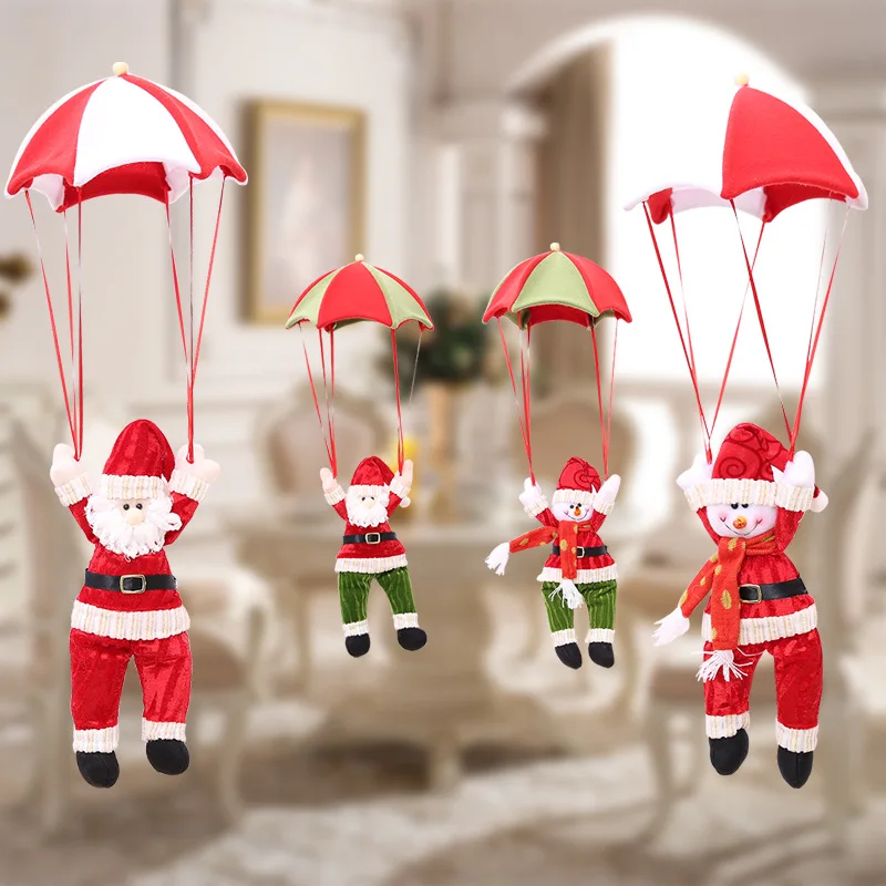 Год Рождественские украшения парашют Санта Клаус Снеговик Рождественская елка висячие украшения Домашняя вечеринка, праздник подарок украшение