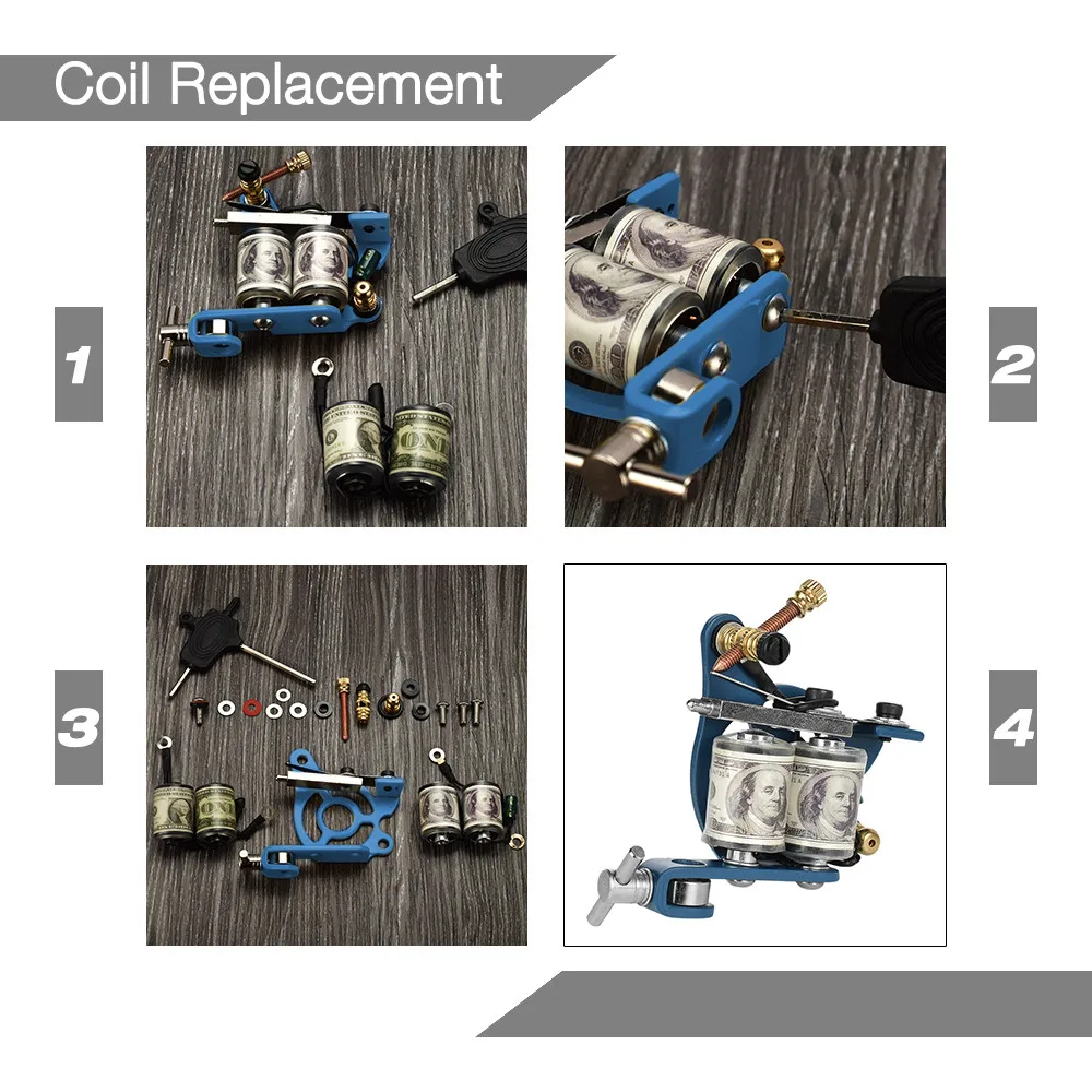 Полный комплект Maquina De Tatuagem машина татуировки татуары ротационные Para Rotativa набор ручек ротационный Перманентный татуаж Начинающий
