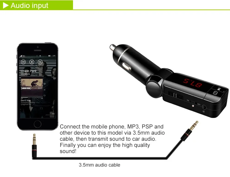 Yuanmingshi автомобильный fm-трансмиттер с двумя USB Выход Зарядка для телефонов 2 Поддержка MP3-плееры SD MMC диск usb