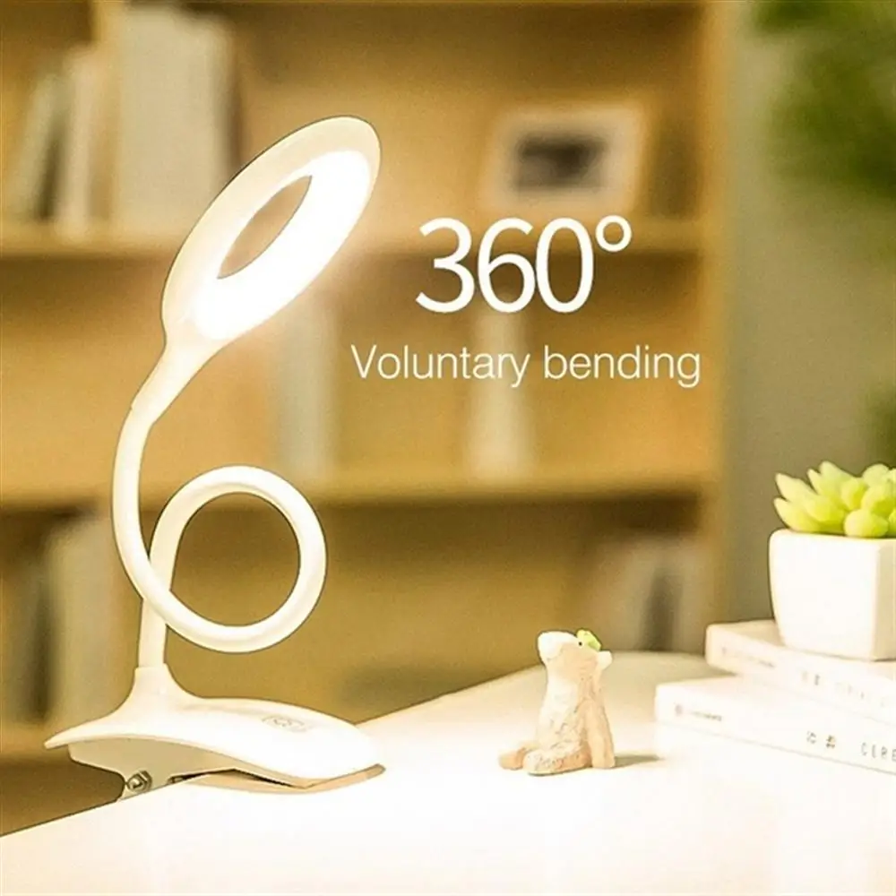 

LED Touch On/off Switch 3 Modes Clip Desk Lamp Eye Protection Desk Light Dimmer Rechargeable USB Led Table Lamp