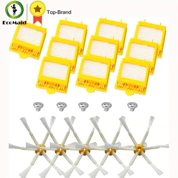 

Brush & Filter Kit For iRobot Roomba 700 Series,760,770,780 Replacement Kit for Vacuum Clean 6-armed Side Brush 10 HEPA filters