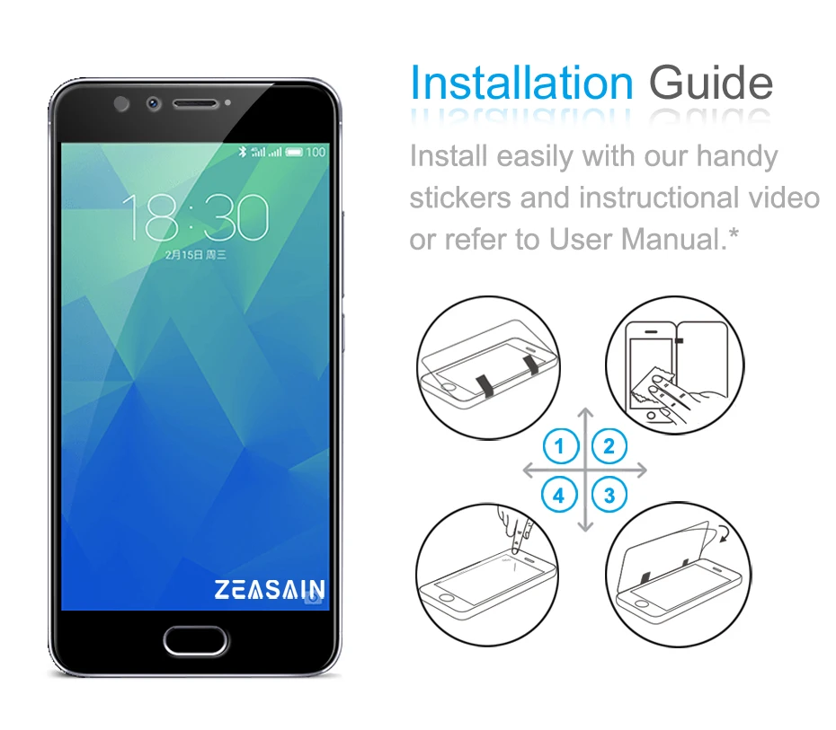 Original ZEASAIN Full Cover Tempered Glass for Meizu M5S M5 S Meilan 5S Screen Protector Anti Scratch Protective Glass Film 2.5D (2)